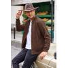 imageCOOFANDY Mens Casual Suede Bomber Jacket Lightweight Full Zip Up Jackets Vintage Faux Leather JacketBrown