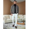 imageCOOFANDY Mens Casual Suede Bomber Jacket Lightweight Full Zip Up Jackets Vintage Faux Leather JacketDark Grey