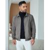 imageCOOFANDY Mens Casual Suede Bomber Jacket Lightweight Full Zip Up Jackets Vintage Faux Leather JacketDark Grey