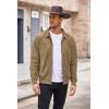 imageCOOFANDY Mens Casual Suede Bomber Jacket Lightweight Full Zip Up Jackets Vintage Faux Leather JacketKhaki