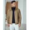 imageCOOFANDY Mens Casual Suede Bomber Jacket Lightweight Full Zip Up Jackets Vintage Faux Leather JacketKhaki