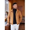 imageCOOFANDY Mens Casual Suede Bomber Jacket Lightweight Full Zip Up Jackets Vintage Faux Leather JacketLight Brown