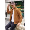 imageCOOFANDY Mens Casual Suede Bomber Jacket Lightweight Full Zip Up Jackets Vintage Faux Leather JacketLight Brown