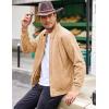 imageCOOFANDY Mens Casual Suede Bomber Jacket Lightweight Full Zip Up Jackets Vintage Faux Leather JacketLight Tan