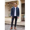 imageCOOFANDY Mens Casual Suede Bomber Jacket Lightweight Full Zip Up Jackets Vintage Faux Leather JacketNavy Blue