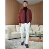 imageCOOFANDY Mens Casual Suede Bomber Jacket Lightweight Full Zip Up Jackets Vintage Faux Leather JacketWine Red