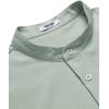 imageCOOFANDY Mens Casual Summer Beach Henley Shirt Band Collar Lightweight Hippie Tee ShirtsLight Green