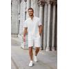 imageCOOFANDY Mens Casual Summer Beach Henley Shirt Band Collar Lightweight Hippie Tee ShirtsWhite
