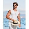 imageCOOFANDY Mens Casual Tank Tops 2 Pack Waffle Knit Sleeveless Shirt Breathable Tank Shirts Summer Muscle TeeBlackWhite