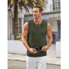 imageCOOFANDY Mens Casual Tank Tops Knit Sleeveless Shirt Summer Beach Tank Shirt Breathable Muscle T ShirtsArmy Green