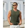 imageCOOFANDY Mens Casual Tank Tops Knit Sleeveless Shirt Summer Beach Tank Shirt Breathable Muscle T ShirtsArmy Green