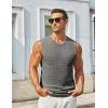 imageCOOFANDY Mens Casual Tank Tops Knit Sleeveless Shirt Summer Beach Tank Shirt Breathable Muscle T ShirtsDark Grey