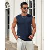 imageCOOFANDY Mens Casual Tank Tops Knit Sleeveless Shirt Summer Beach Tank Shirt Breathable Muscle T ShirtsNavy Blue