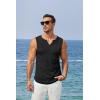 imageCOOFANDY Mens Casual Tank Tops Knit V Neck Sleeveless T Shirts 2 Pack Summer Beach Lightweight Muscle TeeBlack