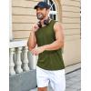 imageCOOFANDY Mens Casual Tank Tops Moisture Wicking Muscle Sleeveless Shirts Soft Bamboo Viscose Tank Shirt 2 PackBlackArmy Green