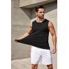 imageCOOFANDY Mens Casual Tank Tops Moisture Wicking Muscle Sleeveless Shirts Soft Bamboo Viscose Tank Shirt 2 PackBlackWhite