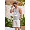 imageCOOFANDY Mens Casual Tank Tops Sleeveless Beach Muscle T Shirts Summer Fashion Tank ShirtLight Greypalm Tree01