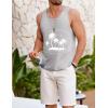 imageCOOFANDY Mens Casual Tank Tops Sleeveless Beach Muscle T Shirts Summer Fashion Tank ShirtLight Greypalm Tree01