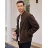 imageCOOFANDY Mens Casual Varsity Jacket Vintage Lightweight Suede Bomber JacketsBrown
