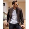 imageCOOFANDY Mens Casual Varsity Jacket Vintage Lightweight Suede Bomber JacketsBrown