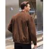 imageCOOFANDY Mens Casual Varsity Jacket Vintage Lightweight Suede Bomber JacketsBrown