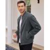 imageCOOFANDY Mens Casual Varsity Jacket Vintage Lightweight Suede Bomber JacketsDark Grey