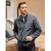 imageCOOFANDY Mens Casual Varsity Jacket Vintage Lightweight Suede Bomber JacketsDark Grey
