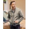imageCOOFANDY Mens Casual Varsity Jacket Vintage Lightweight Suede Bomber JacketsGrey