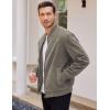 imageCOOFANDY Mens Casual Varsity Jacket Vintage Lightweight Suede Bomber JacketsGrey