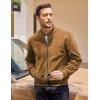 imageCOOFANDY Mens Casual Varsity Jacket Vintage Lightweight Suede Bomber JacketsLight Brown