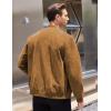 imageCOOFANDY Mens Casual Varsity Jacket Vintage Lightweight Suede Bomber JacketsLight Brown