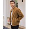 imageCOOFANDY Mens Casual Varsity Jacket Vintage Lightweight Suede Bomber JacketsLight Brown