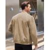 imageCOOFANDY Mens Casual Varsity Jacket Vintage Lightweight Suede Bomber JacketsLight Khaki