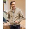 imageCOOFANDY Mens Casual Varsity Jacket Vintage Lightweight Suede Bomber JacketsLight Khaki
