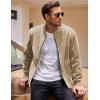 imageCOOFANDY Mens Casual Varsity Jacket Vintage Lightweight Suede Bomber JacketsLight Khaki