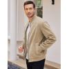 imageCOOFANDY Mens Casual Varsity Jacket Vintage Lightweight Suede Bomber JacketsLight Khaki