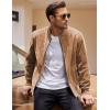 imageCOOFANDY Mens Casual Varsity Jacket Vintage Lightweight Suede Bomber JacketsLight Tan