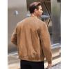 imageCOOFANDY Mens Casual Varsity Jacket Vintage Lightweight Suede Bomber JacketsLight Tan