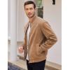 imageCOOFANDY Mens Casual Varsity Jacket Vintage Lightweight Suede Bomber JacketsLight Tan