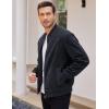 imageCOOFANDY Mens Casual Varsity Jacket Vintage Lightweight Suede Bomber JacketsNavy Blue