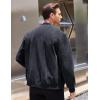 imageCOOFANDY Mens Casual Varsity Jacket Vintage Lightweight Suede Bomber JacketsNavy Blue