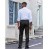 imageCOOFANDY Mens Classic Fit Dress Pants Flat Front Straight Casual Pant Expandable Waist Suit PantBlack