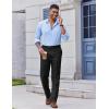 imageCOOFANDY Mens Classic Fit Dress Pants Flat Front Straight Casual Pant Expandable Waist Suit PantBlack