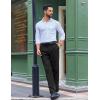 imageCOOFANDY Mens Classic Fit Dress Pants Flat Front Straight Casual Pant Expandable Waist Suit PantBlack