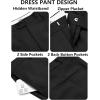 imageCOOFANDY Mens Classic Fit Dress Pants Flat Front Straight Casual Pant Expandable Waist Suit PantBlack
