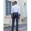 imageCOOFANDY Mens Classic Fit Dress Pants Flat Front Straight Casual Pant Expandable Waist Suit PantBlue