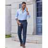 imageCOOFANDY Mens Classic Fit Dress Pants Flat Front Straight Casual Pant Expandable Waist Suit PantBlue