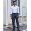 imageCOOFANDY Mens Classic Fit Dress Pants Flat Front Straight Casual Pant Expandable Waist Suit PantBlue
