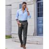 imageCOOFANDY Mens Classic Fit Dress Pants Flat Front Straight Casual Pant Expandable Waist Suit PantDark Gery