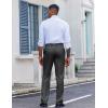 imageCOOFANDY Mens Classic Fit Dress Pants Flat Front Straight Casual Pant Expandable Waist Suit PantDark Gery